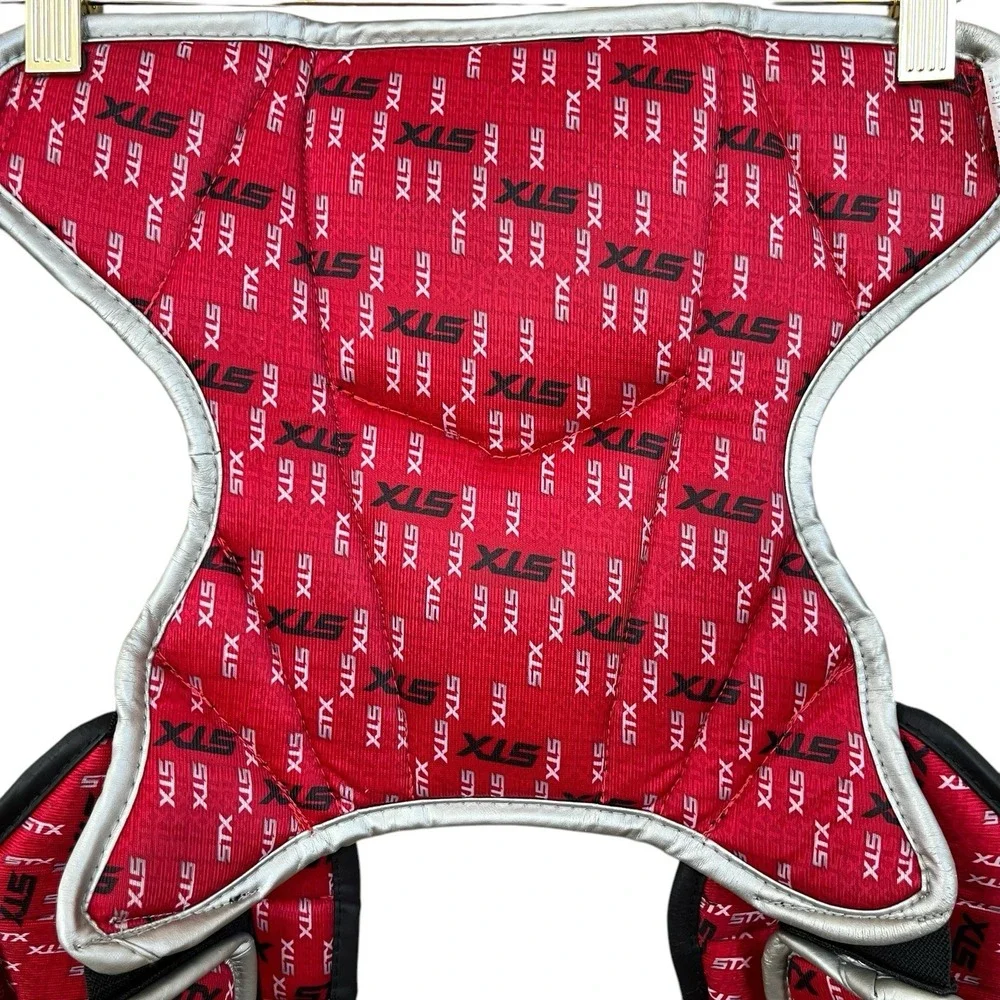 STX Jolt Youth Small Lacrosse Shoulder Pads Chest Protector Blue Silver Gear